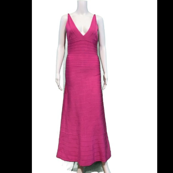 Herve Leger Kaiya V Neck Bandage Gown Caprice