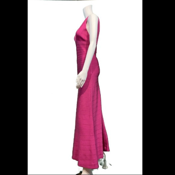 Herve Leger Kaiya V Neck Bandage Gown Caprice