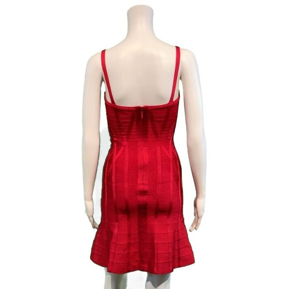 Herve Leger Luella Dress In Lipstick Red Bandage