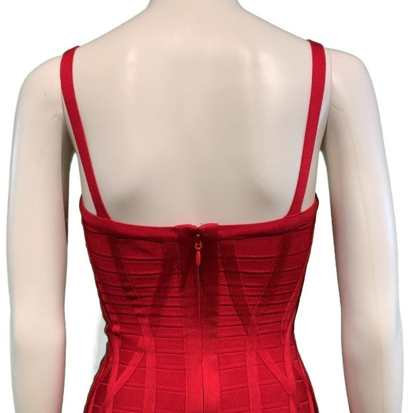 Herve Leger Luella Dress In Lipstick Red Bandage