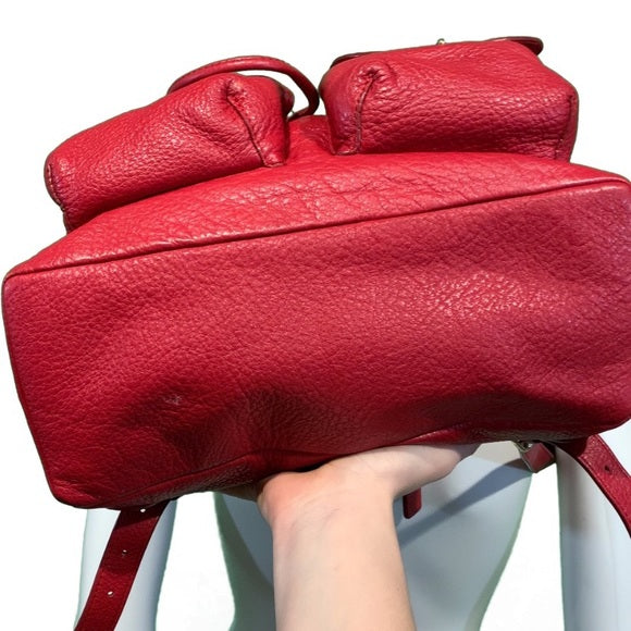 Coach Billie F37410 Pebble Red Leather Backpack