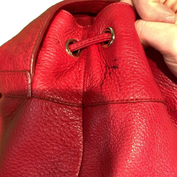 Coach Billie F37410 Pebble Red Leather Backpack