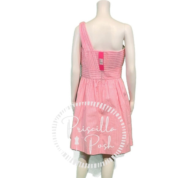 NWT Lilly Pulitzer Addison One-Shoulder Dress Pink 8