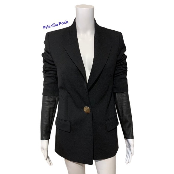 ALEXANDER WANG Blazer With Leather Sleeves Black