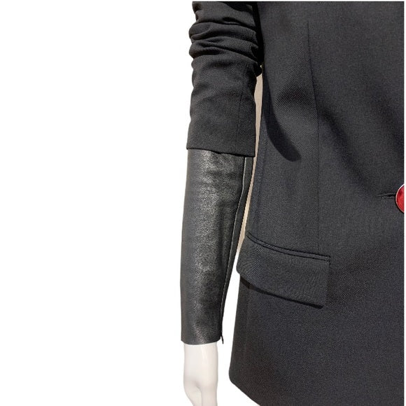 ALEXANDER WANG Blazer With Leather Sleeves Black