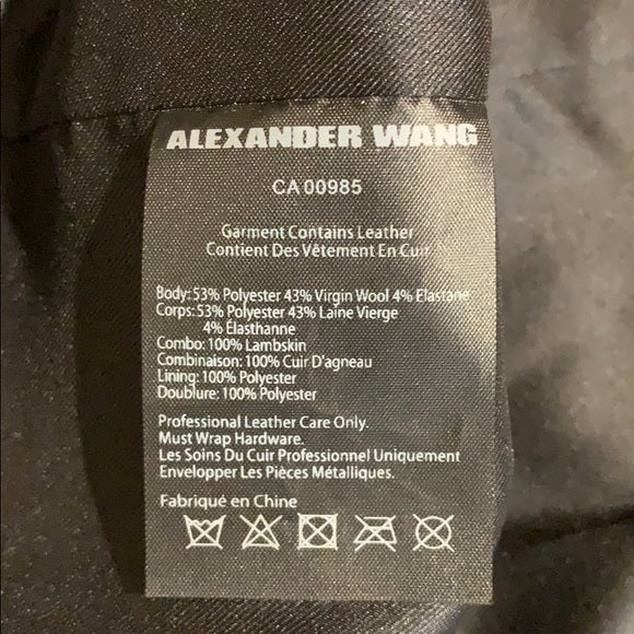 ALEXANDER WANG Blazer With Leather Sleeves Black