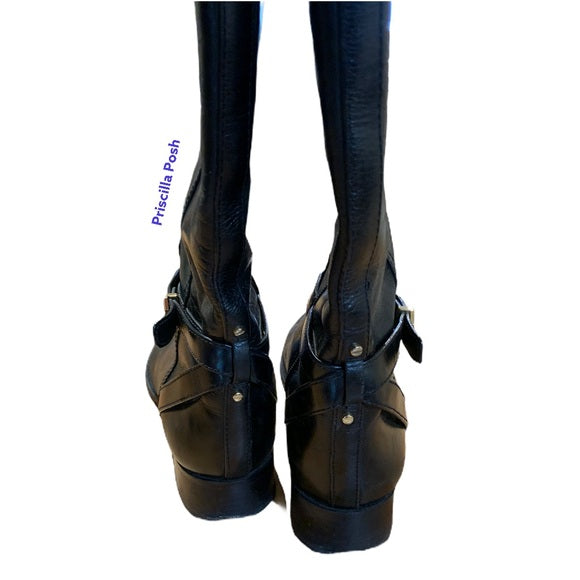 Tory Burch 'Brita' Riding Boot Black Leather 10.5