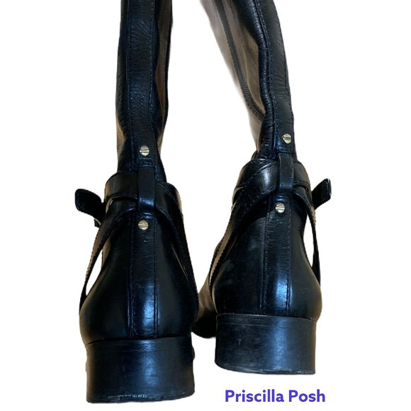 Tory Burch 'Brita' Riding Boot Black Leather 10.5