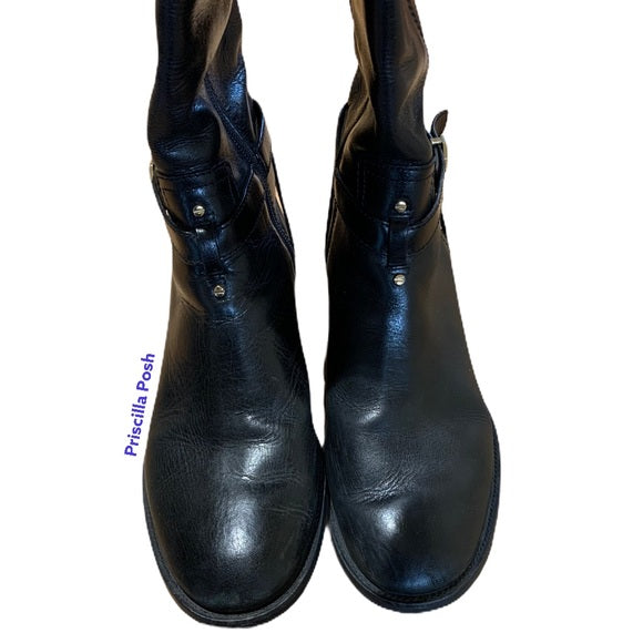 Tory Burch 'Brita' Riding Boot Black Leather 10.5