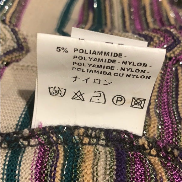M Missoni Multi Color Striped Long Sleeve Dress