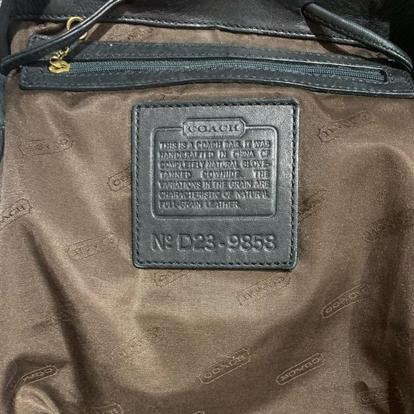 Vintage Coach Legacy Black Leather Backpack 9858