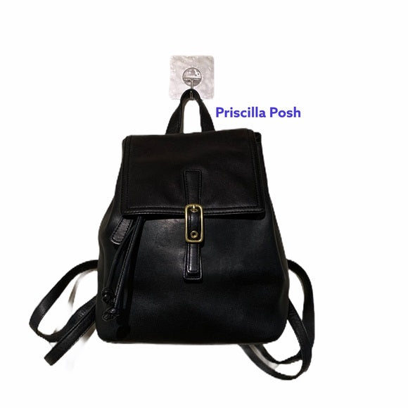 Vintage Coach Legacy Black Leather Backpack 9858