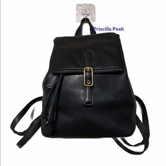 Vintage Coach Legacy Black Leather Backpack 9858