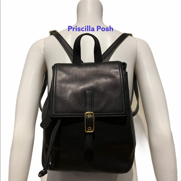 Vintage Coach Legacy Black Leather Backpack 9858