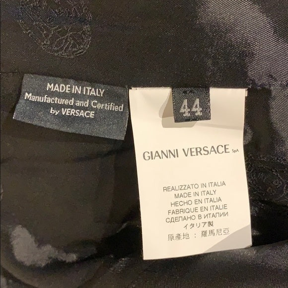 Versace Black Stretch Wool Crepe Sleeveless Dress
