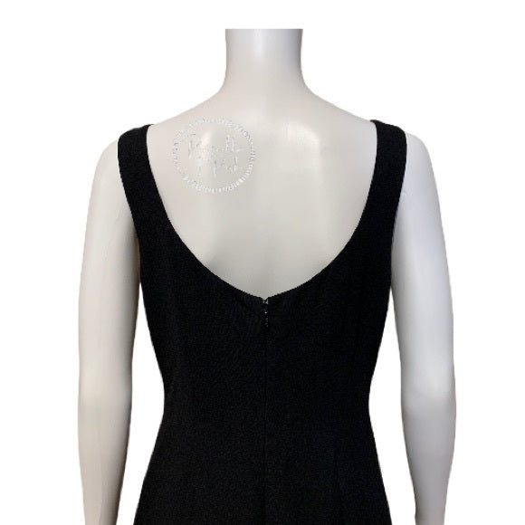 Versace Black Stretch Wool Crepe Sleeveless Dress