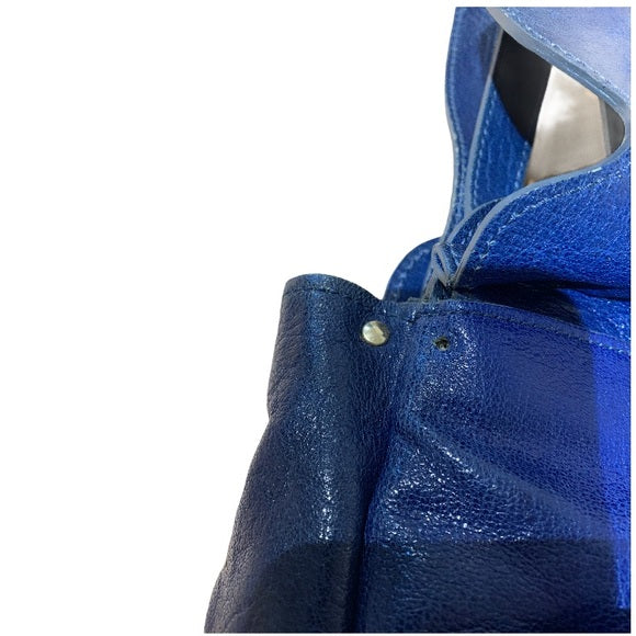 CHLOE Leather Saskia Zip Top Tote Navy MSRP $1,680