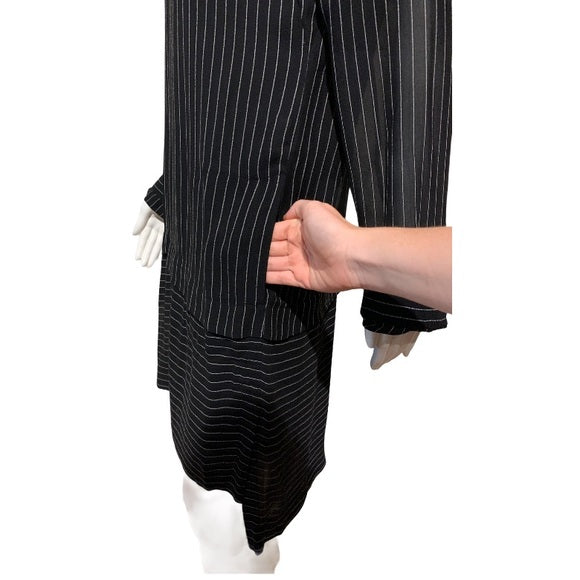 Alexander Wang Black Pinstripe Sheer Shirt Dress