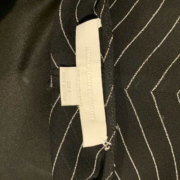 Alexander Wang Black Pinstripe Sheer Shirt Dress