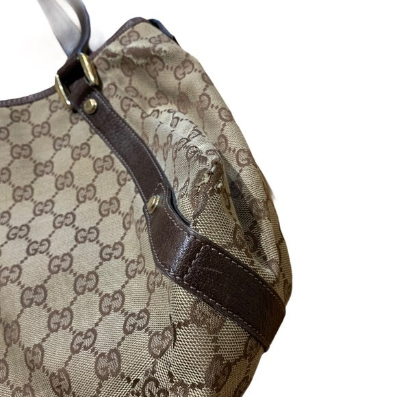 GUCCI Monogram Medium Abbey Shoulder Bag Brown