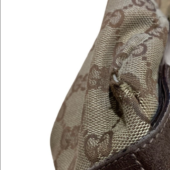 GUCCI Monogram Medium Abbey Shoulder Bag Brown
