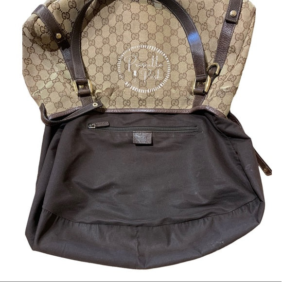 GUCCI Monogram Medium Abbey Shoulder Bag Brown