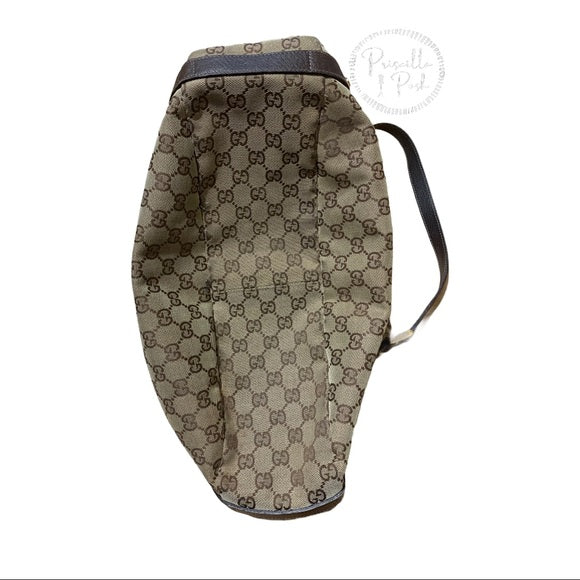 GUCCI Monogram Medium Abbey Shoulder Bag Brown