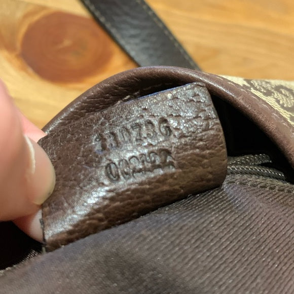 GUCCI Monogram Medium Abbey Shoulder Bag Brown