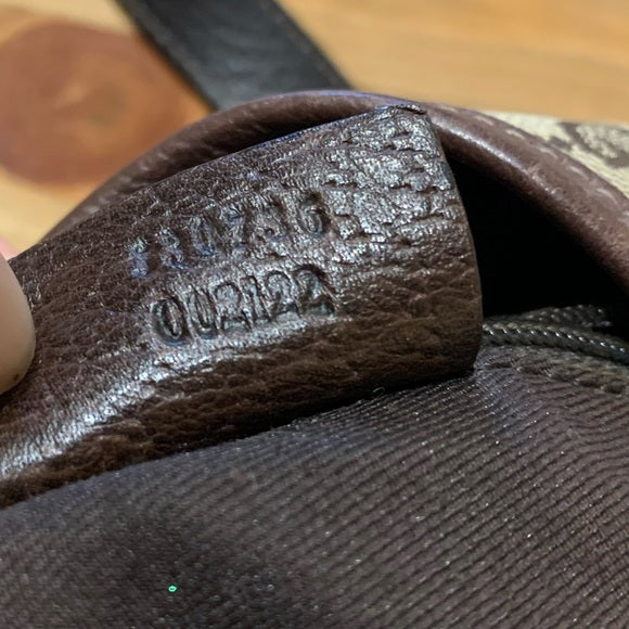 GUCCI Monogram Medium Abbey Shoulder Bag Brown