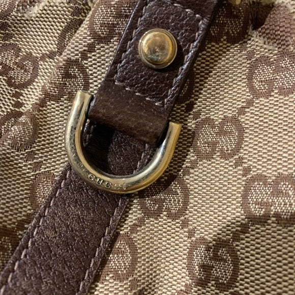 GUCCI Monogram Medium Abbey Shoulder Bag Brown