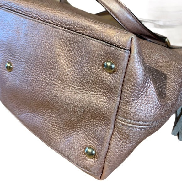 Gucci Metallic Calfskin Medium Soho Tote Bag Pink