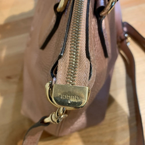 Gucci Metallic Calfskin Medium Soho Tote Bag Pink