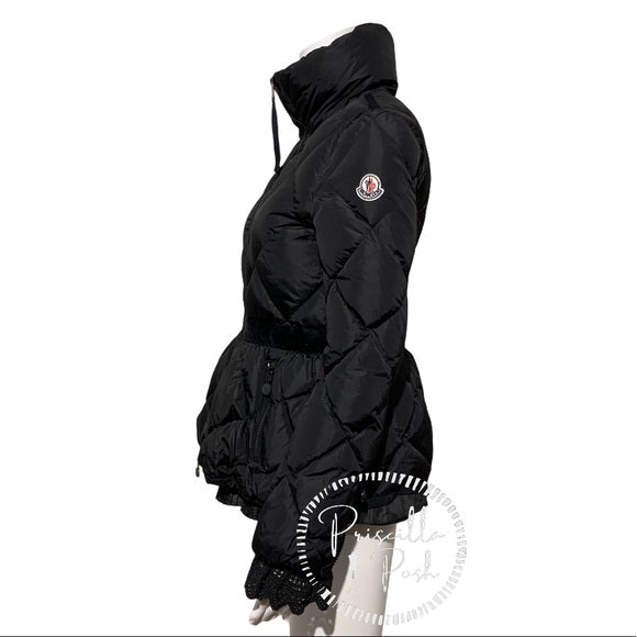 Moncler Mary Giubotto Down Peplum Puffer Jacket