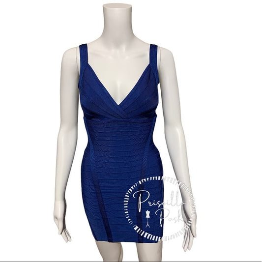 Herve Leger Nadya Bandage Dress Ultramarine Blue