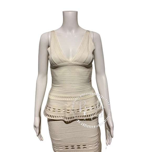 Herve Leger Rebecca Cutout Peplum Bandage Dress