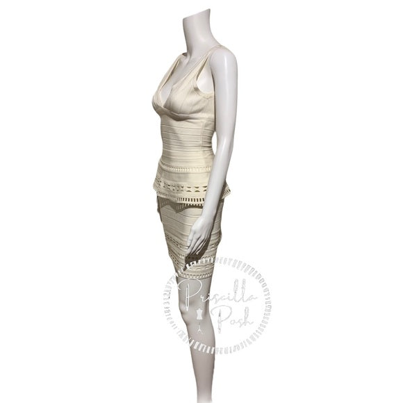 Herve Leger Rebecca Cutout Peplum Bandage Dress