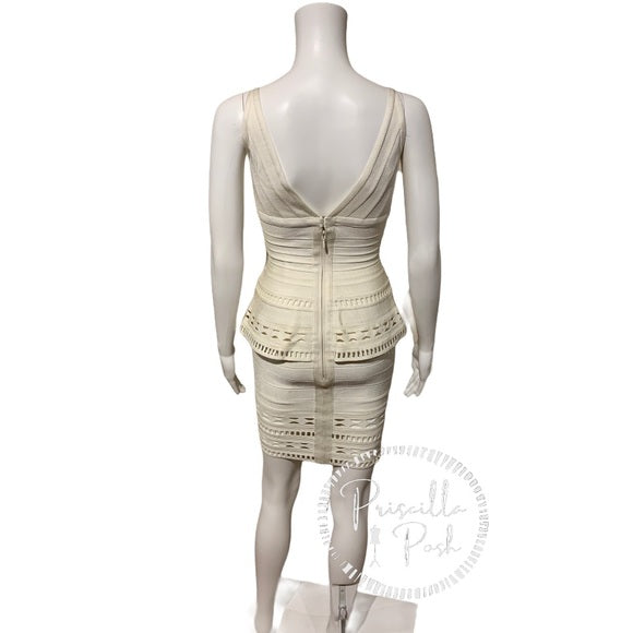 Herve Leger Rebecca Cutout Peplum Bandage Dress