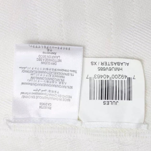 Herve Leger Jules White Scallop Edge Bandage Dress