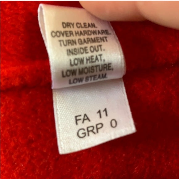 St. John Red Angora Wool Cashmere Blend Coat