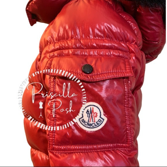 Moncler BadyFur Jacket Dark Red Giubbotto Fox Fur