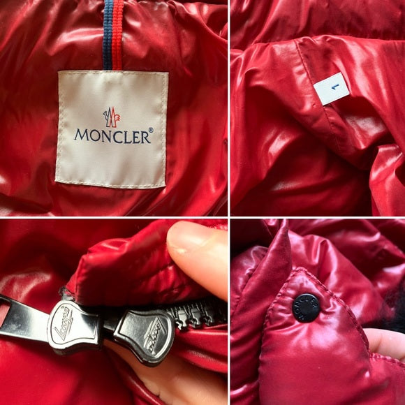 Moncler BadyFur Jacket Dark Red Giubbotto Fox Fur