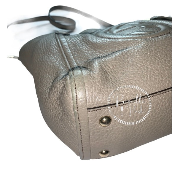 Gucci Soho Convertible Shoulder Bag Leather Taupe