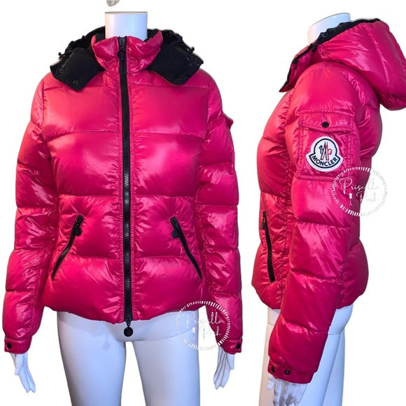 Moncler BADIA Real Down Jacket Hot Pink Puffer