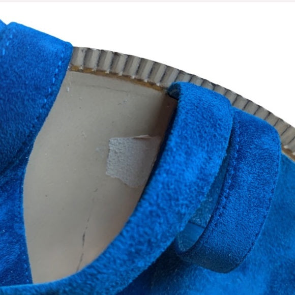Chanel Medusa Blue Suede Block Heel Sandal Slide