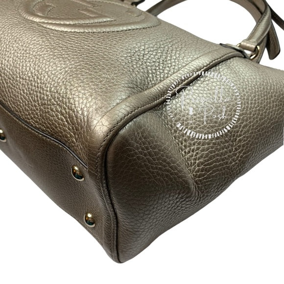 Gucci Soho Top Handle Metallic Leather Satchel