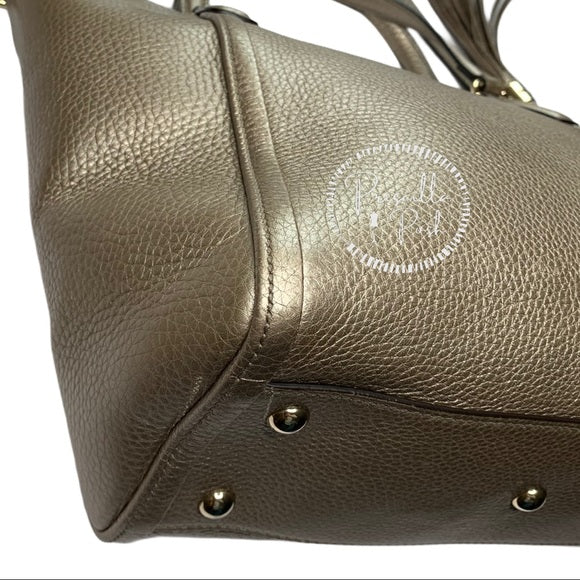 Gucci Soho Top Handle Metallic Leather Satchel