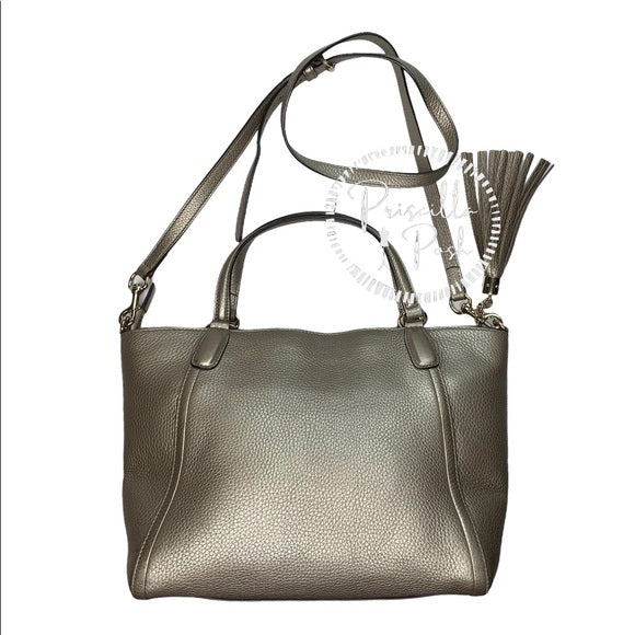 Gucci Soho Top Handle Metallic Leather Satchel