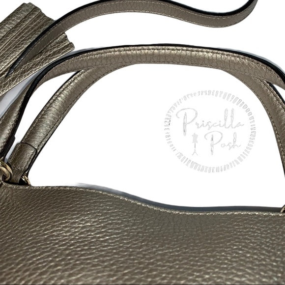 Gucci Soho Top Handle Metallic Leather Satchel
