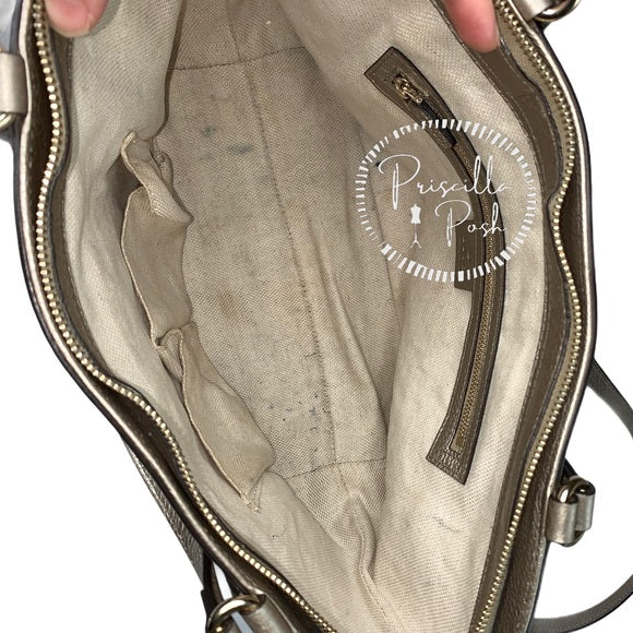 Gucci Soho Top Handle Metallic Leather Satchel