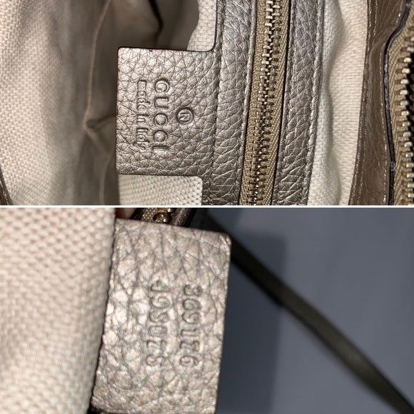 Gucci Soho Top Handle Metallic Leather Satchel